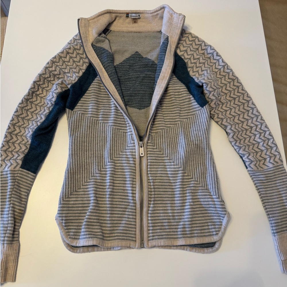 Smartwool Beige and Gray Knit Sweater